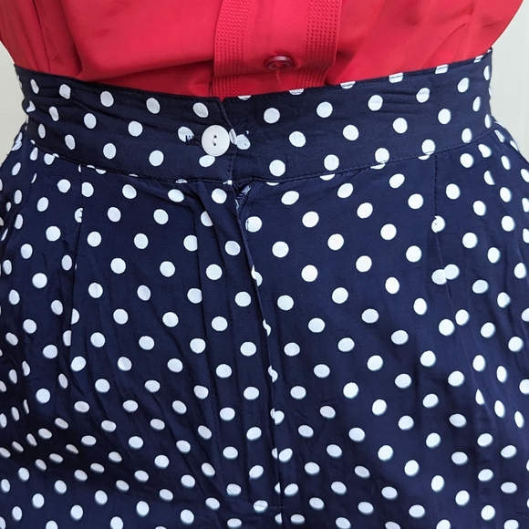 1990's 90's POLKA DOT SHORTS retro dressy S - Picture 5 of 10